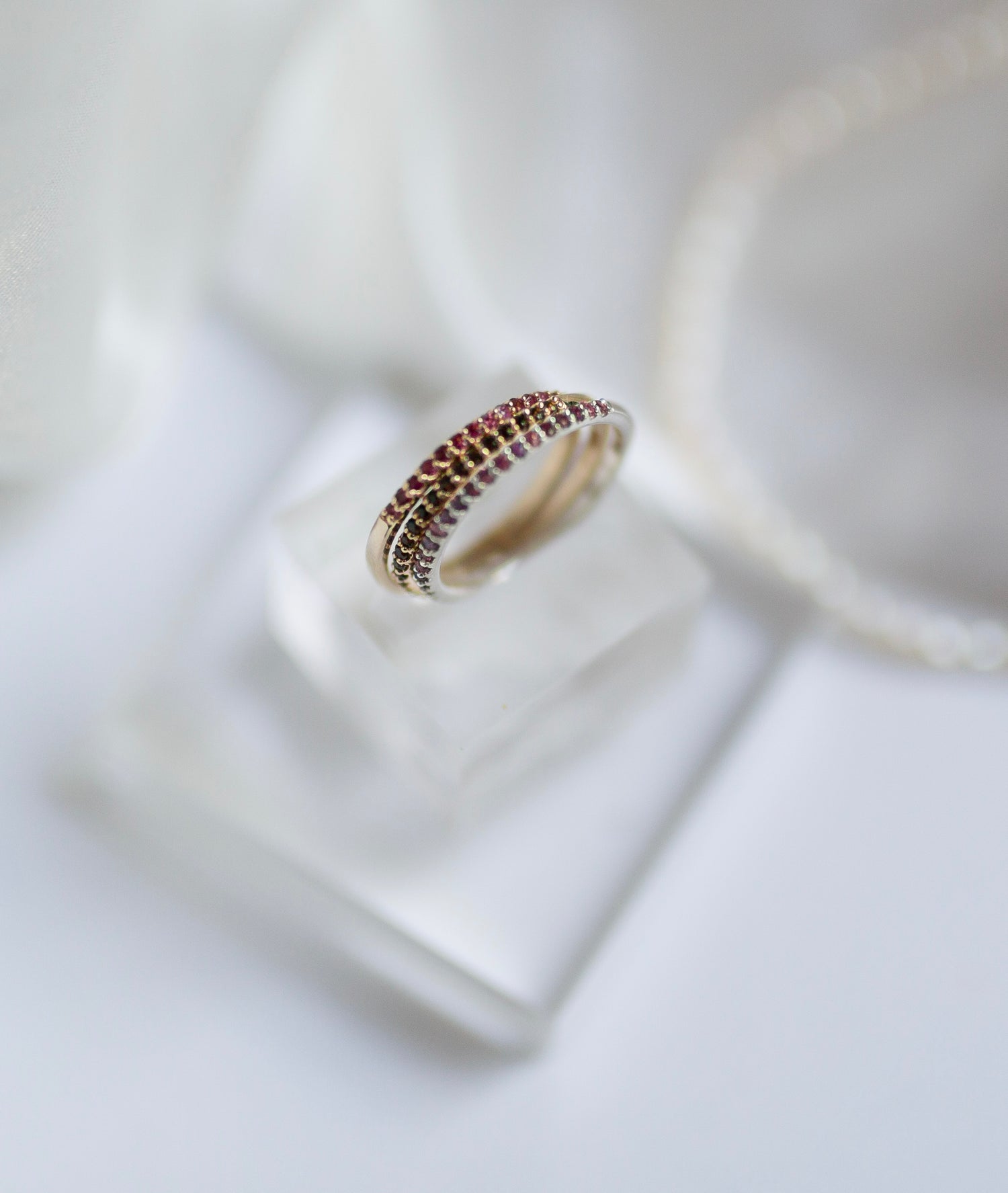 Pink Tourmaline Pave Band