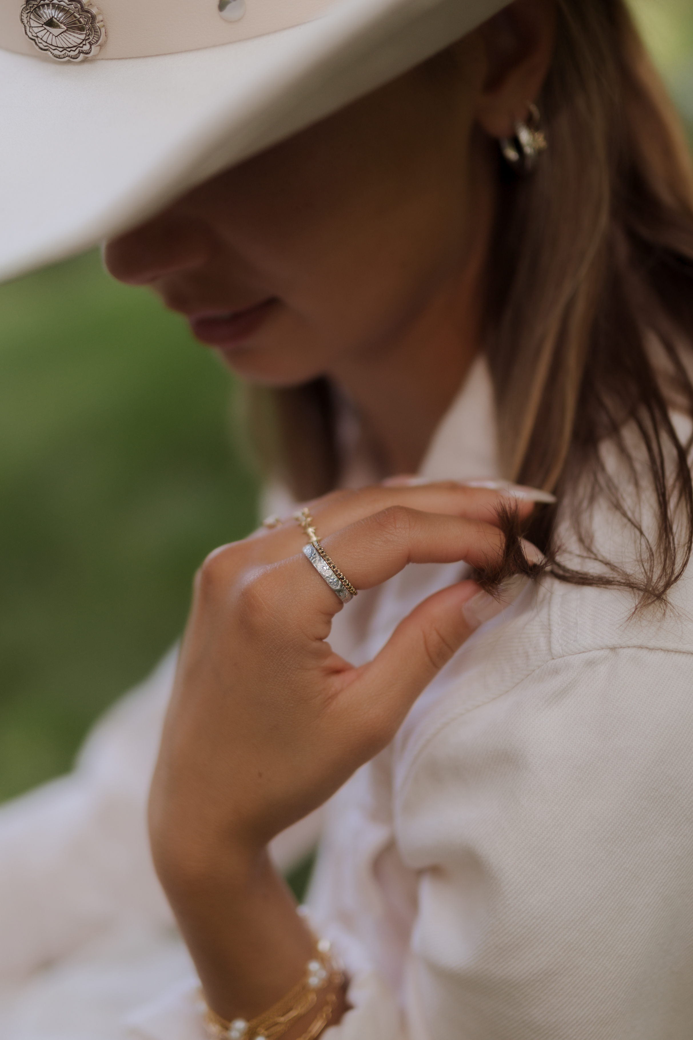 Smokey Quartz Pave Band