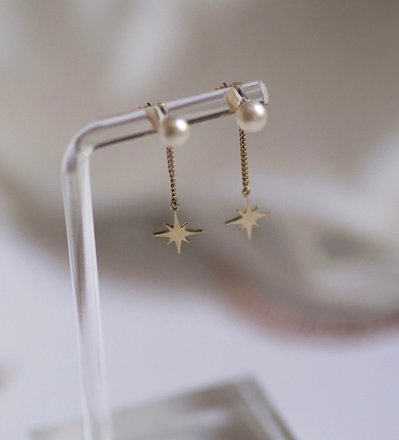 Pearl Star Statement Earrings