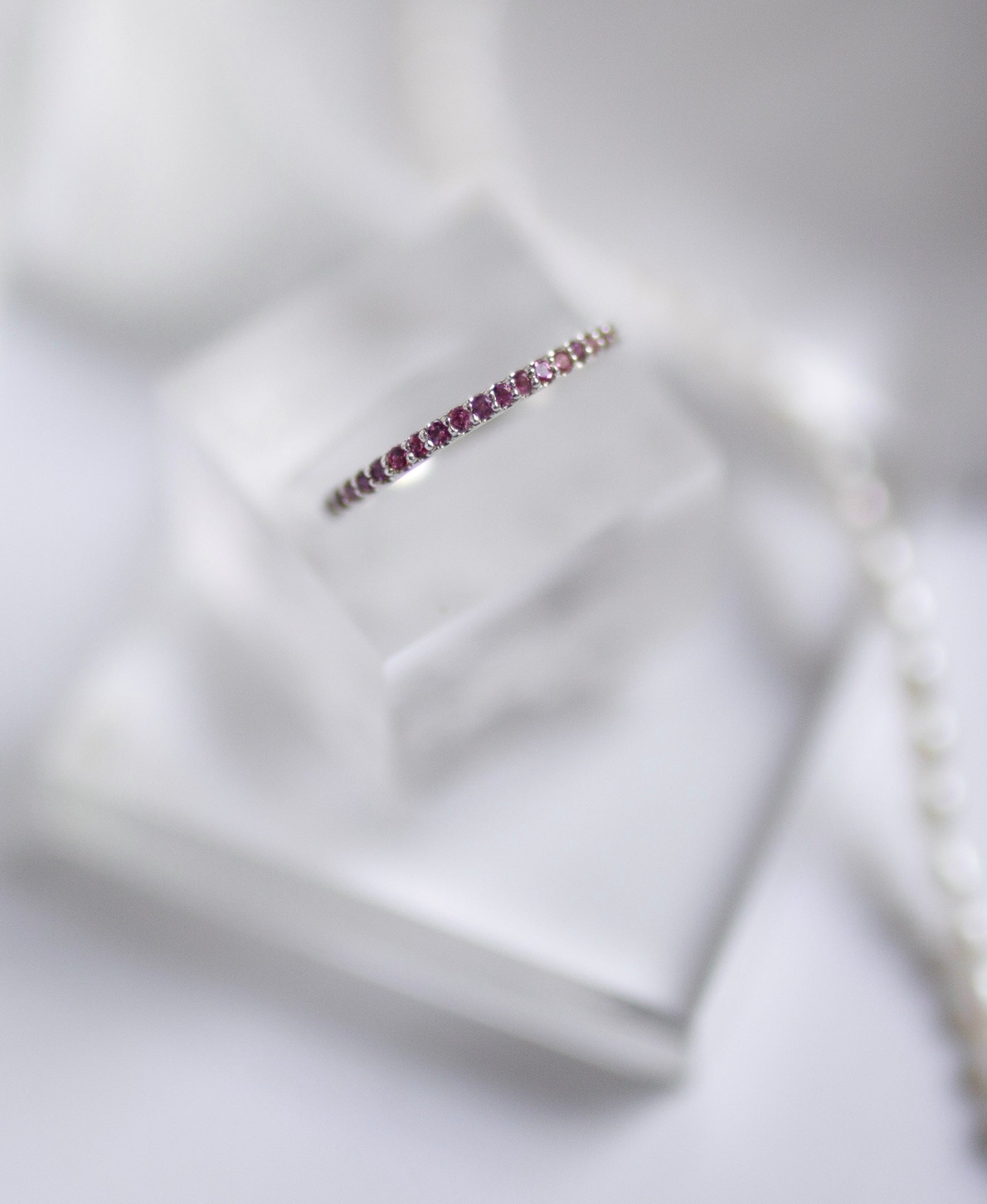 Pink Tourmaline Pave Band