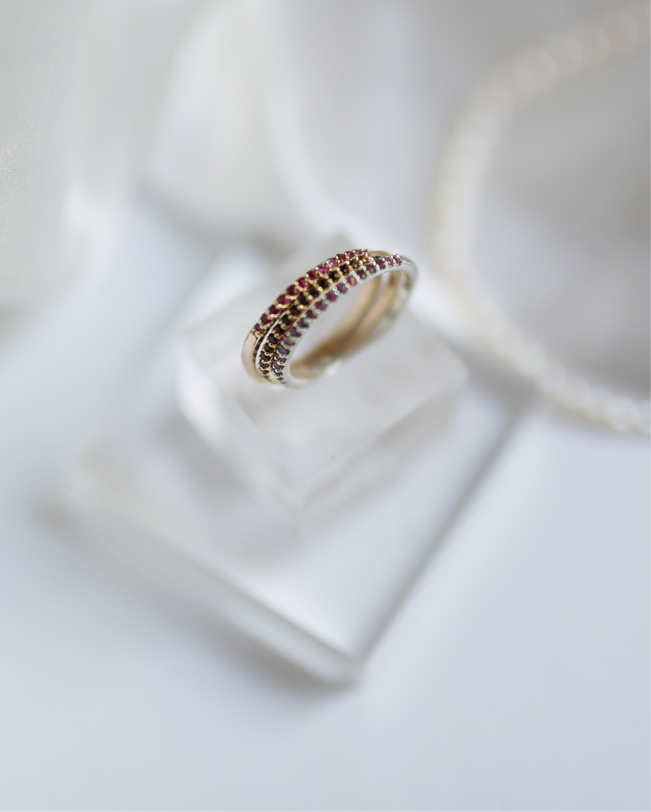 Pink Tourmaline Pave Band