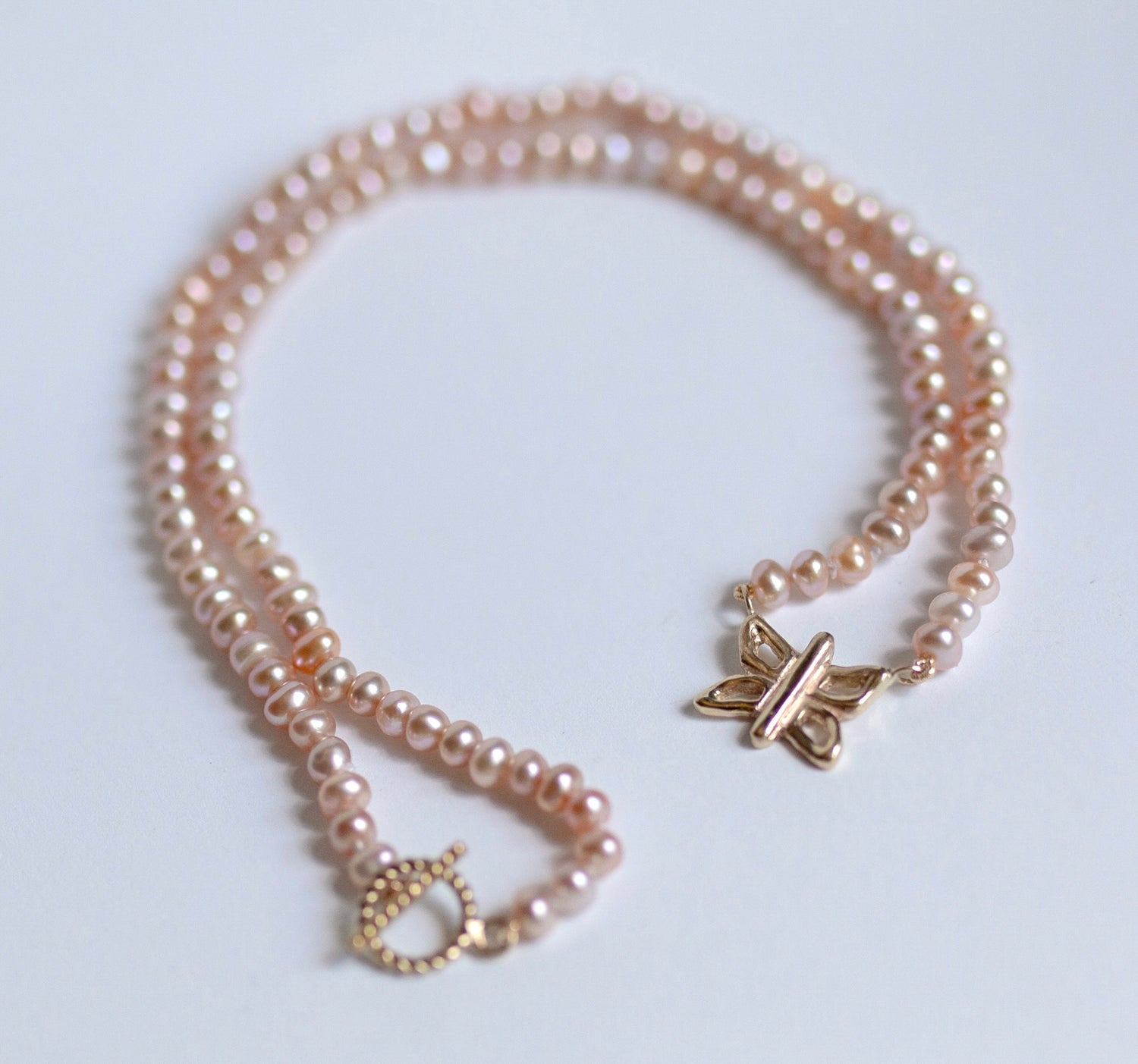 Butterfly Pink Pearl Statement Necklace