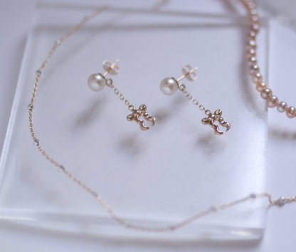 Pearl Mini Bow Statement Earrings