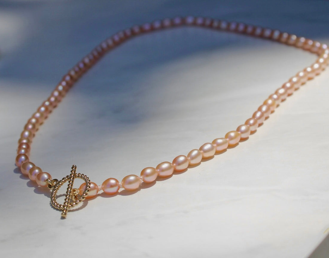 Freshwater Peach Pearl Chain