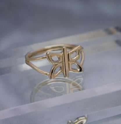 Double Band Butterfly Ring